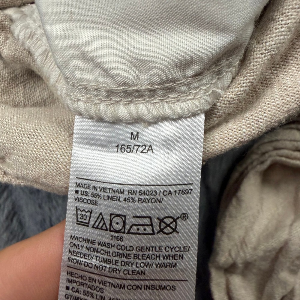 Old Navy Womens Straight High Rise Linen Blend Comfort Waist Pants Beige Size M - Picture 7 of 9
